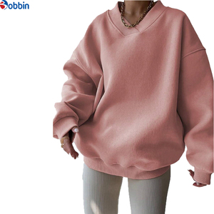 Sudadera con Capucha Holgada de Punto con Cuello en V para Mujer Tallas Grandes, Manga Larga, Transpirable, para Otoño, de Longitud Corta, la Más Vendida - Product Image 2