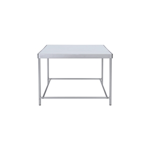 Contemporary Mirror Top <b>Coffee</b> <b>Table</b> Satin Nickel Steel Frame Rectangle Cocktail <b>Table</b> For Hotel Lobby Office Reception Lounge - Product Image 3