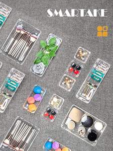 Ensemble d'organisateurs de tiroirs, séparateurs de commodes et de bureaux, bacs de rangement en plastique polyvalents pour salle de bain, cosmétiques, maquillage et bijoux - Product Image 4