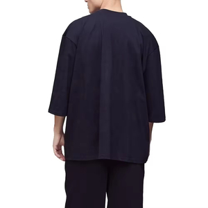 High Quality Men's Oversized Drop Shoulder T-shirts With Custom Logo Heavy Weight Trendy <b>Mock</b> <b>Neck</b> Cotton Sport T Shirt - Product Image 6