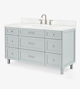 Mueble de Baño Personalizado Benjamin de 60 Pulgadas, Mueble con Lavabo Individual, Solo 4 Opciones de Acabado, Fabricante OEM de Vietnam - Product Image 2