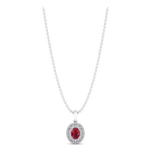 REYES New Arrival Oval Cut 0.75Ct Ruby Gemstone Pendant Necklace in 925 Sterling <b>Silver</b> GRA Certified Moissanite Jewelry - Product Image 5
