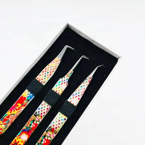 Professional Precision Tweezers Set for Eyelash Extension Stainless Steel Curved Tweezers <b>Kit</b> with Fine Tip <b>lash</b> tweezers set - Product Image 2