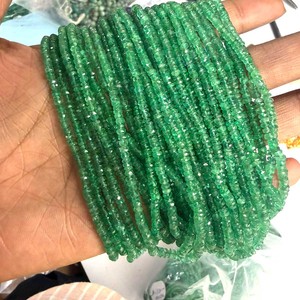 Good Seller Natural Zambian Emerald Beads 3-4mm Smooth Rondelle CMA Certified Precious <b>Stone</b> Genuine Gemstone Strand Beads - Product Image 1