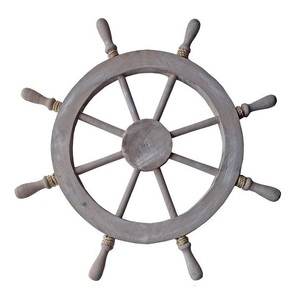 Wooden <b>Ship</b> <b>Wheel</b> Coastal Heritage Showcase Crafted to Bring Ocean Inspired Sophistication into Beautiful Residential Wall Decor - Product Image 1