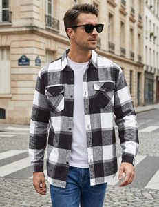 Men Classic Plaid <b>Flannel</b> Shirt <b>Jacket</b> Long Sleeve Casual Wear Bulk Order - Product Image 6