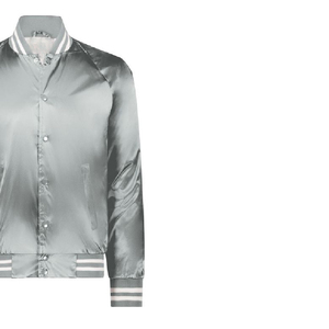 Chaqueta Bomber de Seda Satinada de Alta Calidad para Hombre, Chaqueta Bomber Acolchada de Satén, Chaqueta Bomber Casual Personalizada con Cuello Alto Bordado - Product Image 5