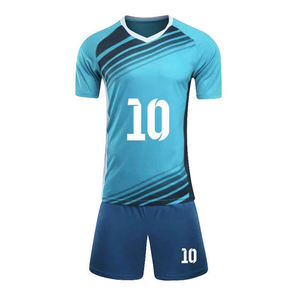 Ensemble d'uniformes de football unisexes personnalisés, bleu foncé avec points jaunes, impression par sublimation, polyester respirant, maillot et short d'équipe pour adultes, sans couture - Product Image 6