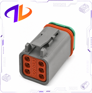 Conector Automotriz Impermeable de Nylon con Contactos de Cobre Macho/Hembra de 6 Pines Compatible con DT06-6S, Carcasa Gris para Arnés de Cables - Product Image 3