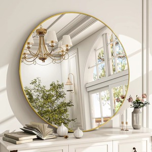 Modern Wall <b>Mirror</b> Slim Gold Metal Frame Decorative <b>Hanging</b> <b>Mirror</b> for Wedding Living Room-REHMAN CRAFT Handmade Contemporary - Product Image 2
