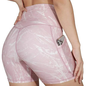 Shorts de yoga personnalisés pour femmes, taille mi-haute, respirants, séchage rapide, en polyester, design tendance, compression, pour fitness et yoga, vente en gros - Product Image 3