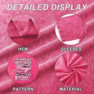 Oversized Graphic Tees for Women Baggy Streetwear Preppy Shirts Car <b>Checkered</b> <b>Flag</b> Drop Shoulder Top - Product Image 6