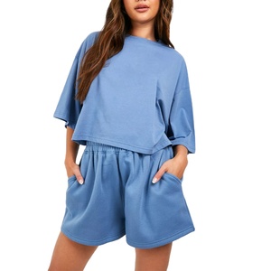 Compre Conjuntos de Ropa de Verano para Mujer con Logotipo Personalizado, Camisetas y Pantalones Cortos, Conjunto de 2 Piezas - Product Image 1