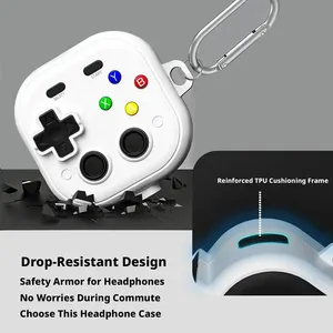 Étui pour écouteurs Samsung Galaxy Buds 4/4 <span class=keywords><strong>Pro</strong></span> 2026, design mignon de manette de jeu, étui en silicone avec porte-clés pour écouteurs Buds 4/4 <span class=keywords><strong>Pro</strong></span> - Product Image 3