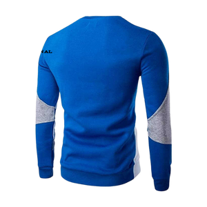 Pull à col rond pour homme, coupe ajustée, manches longues, tricoté, style color block, vêtements décontractés d'automne, gris, blanc, noir - Product Image 5