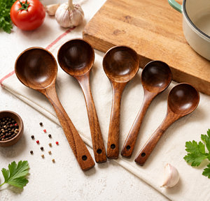 Quality Bamboo Coconut Shell Ladle Wooden Spoon Eco Friendly Kitchen <b>Utensil</b> for Soup Serving Bulk Export Market - Product Image 1