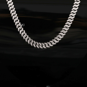 Collar Unisex Miami Cuban Link de 14 mm, Chapado en Oro Sólido de 14K, con Diamantes Naturales de Corte Brillante y Moissanita, Estilo Rapper, Hip Hop, Lujoso, para Fiestas - Product Image 6