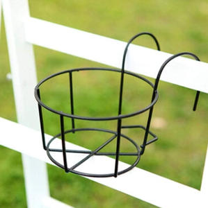 Decorative Metal Planter Railing Hanger Pot Holder <b>For</b> Plants Best Price Metal Hanging Planter Pot <b>For</b> Flower Green Plant - Product Image 6