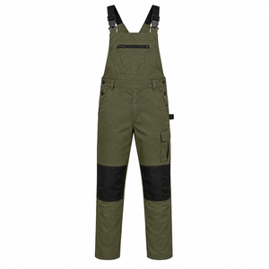 Custom Logo <b>Mens</b> Workwear Bib <b>Overall</b> Zippered Chest Pocket Cargo Leg Pockets Reinforced Knee Panels Safety Gear Bib <b>Overall</b> - Product Image 1