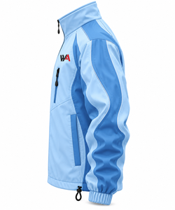 Chaqueta Cortavientos Casual para Hombre, Diseño Color Block, Impermeable, Cierre Completo con Cremallera, Bolsillo en el Pecho, Color Azul Claro, Ropa para Exteriores, OEM - Product Image 4