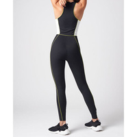 Body de Mujer sin Mangas de Cuerpo Entero, Color Sólido, Espalda Cruzada, Sin Costuras, Elástico en Cuatro Direcciones, Diseño de Costuras en Contraste AS-YJ-515