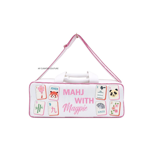 Bolsa de Viaje AP CURATED COUTURE, Diseño de Fichas de Mahjong, Hecha a Mano con Cuentas, Cierre de Cremallera, Gran Capacidad, Acolchada - Product Image 2