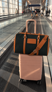 Men's High Quality Pu Leather Waterproof Lightweight Weekender Duffel <b>Bag</b> with <b>Tan</b> Leather Handles Shoulder Strap for Luggage - Product Image 5
