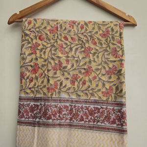 Indian Hand Block Print Long Cotton <b>Sarong</b> Pareo Scarf Floral Beach <b>Wrap</b> Lightweight Breathable Women Swimwear Cover Wholesale - Product Image 2