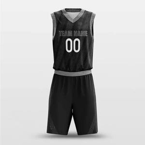 Ensemble d'uniformes de basketball personnalisés sublimés, col en V, sans manches, polyester respirant, impression du nom de l'équipe, adulte unisexe - Product Image 5