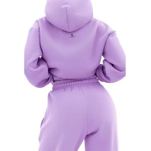 Conjunto Deportivo Casual de Mujer, Sudadera Holgada de Felpa de Algodón, Pantalones con Cordón en la Cintura, Color Sólido, para Invierno - Product Image 6