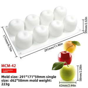 Molde de silicona para pasteles con forma de manzana, apto para alimentos, libre de BPA, LFGB, ecológico, antiadherente, para mousse, chocolate, cubitos de hielo y gelatina. - Product Image 5