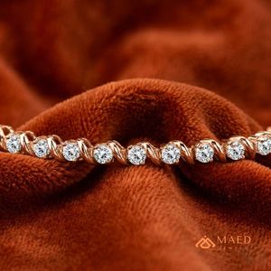 กำไลข้อมือโมอิสซาไนต์แบบเทนนิส กำไลข้อมือแบบโซ่เส้นเล็ก เครื่องประดับแฟชั่นสำหรับผู้หญิง สีโรสโกลด์ สไตล์เก๋ไก๋ เหมาะสำหรับใส่ทุกวัน เป็นของขวัญ - Product Image 3