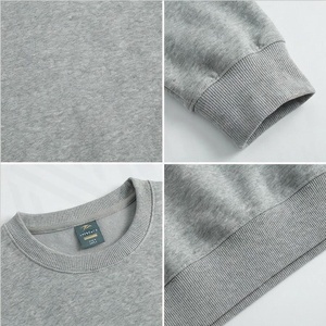Sweat-shirt à col rond unisexe, coupe classique, gris uni, tricoté, pull décontracté pour l'automne - Product Image 4