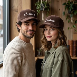 Custom Embroidery Baseball Cap 6 Panel Corduroy Adjustable Unisex Adults Casual Style Unstructured Curved Brim <b>Dad</b> <b>Hat</b> Unisex - Product Image 6