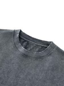 T-shirt unisexe Snow Wash Raw-Hem Boxy en coton premium 320g entièrement personnalisable, grandes tailles homme - Product Image 3