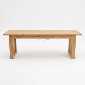 Felcia Teak Dining <b>Bench</b> Eco-Friendly Minimalist Design Outdoor Furniture Durable Modern for Park & Mall Use - Product Image 1