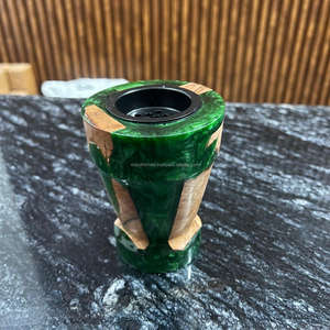 Premium SS CRAFT INDIA Indian Oud Bakhoor <b>Burner</b> with Bamboo <b>Wood</b> & Epoxy Resin Home & Religious Use Meditation Spaces - Product Image 1