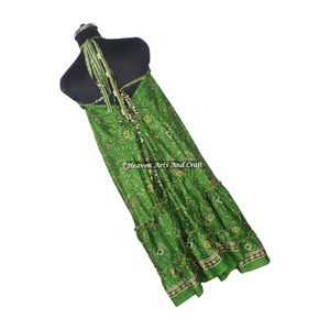 Vestido Sari de Seda Vintage Bohemio para Mujer, Estilo Bohemio, Sin Mangas, Largo, Tradicional, Sencillo, Elegante - Product Image 4