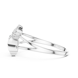 Anillo de Oro Blanco de 18K con Diamante Cultivado en Laboratorio de Corte Redondo en Forma de Corazón de Mariposa, Menos de 1 Quilate, Chapado en Rodio, de Lujo - Product Image 3