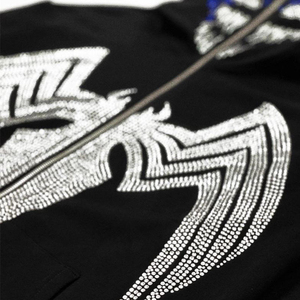 Sudadera con Capucha Extra Grande para Hombre, de Alta Calidad, con Pedrería, 100% Algodón, Transpirable, Diseño Brillante, Perfecta para Invierno, Estilo Casual Urbano - Product Image 4