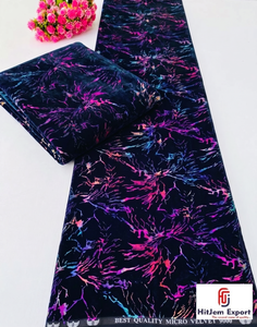 Tela de Terciopelo Estampada de Moda, Vestidos con Estampado de Lámina Premium, Kaftanes, Textiles para Prendas de Vestir, Fabricante de Telas Personalizadas OEM - Product Image 2