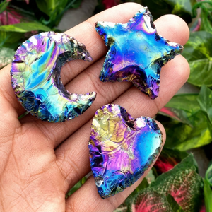 Elegant Obsidian 3 Piece Jewelry Set | Aura Coated Crystal Necklace Earrings <b>Ring</b> | Healing Stone Gift for Women Stylish - Product Image 3