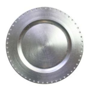 Luxury Silver Metal Charger <b>Plate</b> Wholesale Vintage Rustic Round Underplate for Wedding Event Hotel Tableware <b>Decor</b> Under <b>Plate</b> - Product Image 3