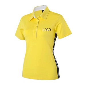 Camiseta Polo de Manga Corta para Mujer, Color Sólido, Tejido Informal, Largo Regular, Beige - Product Image 2
