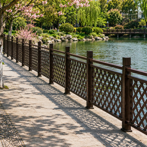 Contemporary Steel Bridge Railing With Lattice Design Rust Resistant For Park Handrails <b>Wall</b> Mounted - Product Image 2