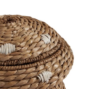 Panier de rangement en jacinthe d'eau tressé avec couvercle, motif champignon, pour jouets, adorable panier de rangement pour chambre d'enfant sur le thème de la forêt - Product Image 4