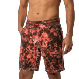 <b>Men's</b> <b>Tie</b> Dye Board Shorts Mid Waist Drawstring Quick Dry Eco-Friendly Front Logo Casual Swim Trunks for <b>Black</b> Short Length - Product Image 2