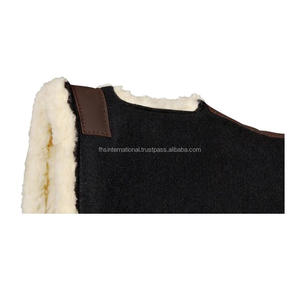 Selle de dressage en feutre de laine de qualité supérieure, doublée de fourrure synthétique de laine de Nouvelle-Zélande, cuir huilé, forme profilée, couture - Product Image 3
