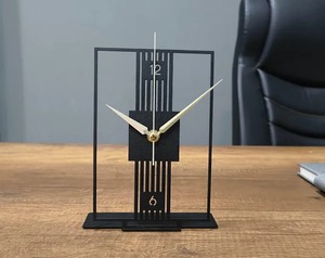 Black Unique Design Metal <b>Table</b> <b>Clock</b> For Office Cabin Decoration Library <b>Table</b> Decoration And Cafe Counter Display Piece - Product Image 2