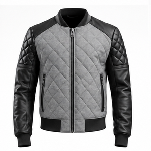 Blouson Bomber matelassé pour homme en cuir PU, col rond, à capuche, respirant, séchage rapide, fermeture éclair, style streetwear, automne, moto, motard - Product Image 3